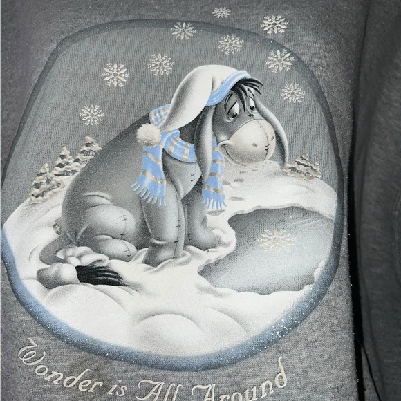 Vintage Disney eeyore snowflake sweatshirt wonder is all around sz XL - Picture 2 of 5